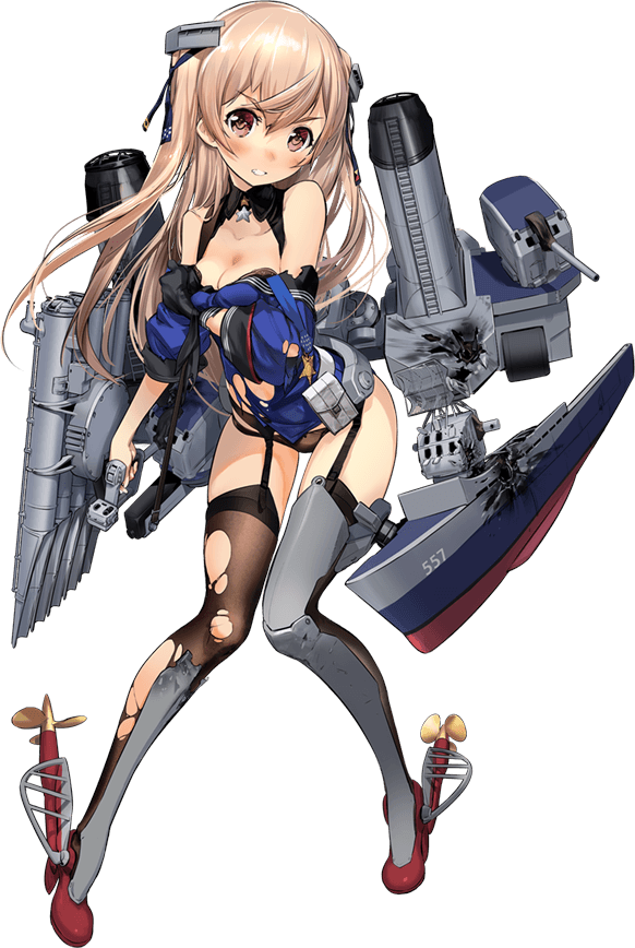 Zeco Johnston Kancolle Kantai Collection Official Art 1girl Belt Breasts Brown Eyes